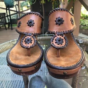 Jack Rogers Marbella Platform Wedge Sandals size 9.5 EUC